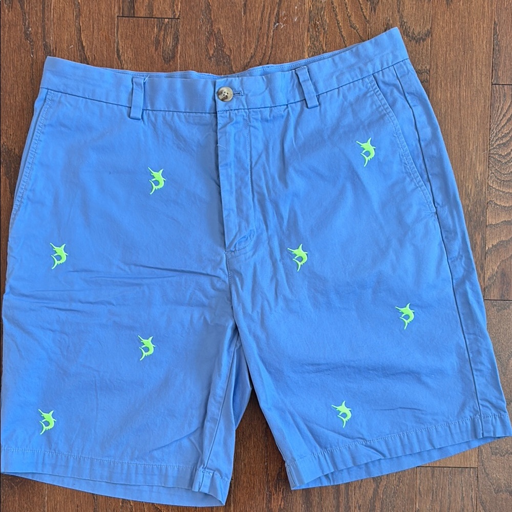 Vineyard Vines Blue Embroidered Shorts